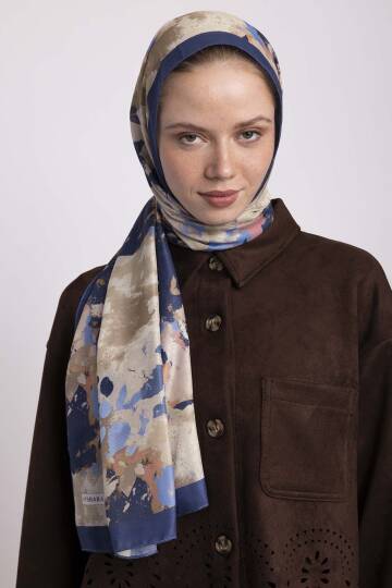 Tomurcuk Koleksiyonu - Safir Tomurcuğu Tek Taraf Şal - 2