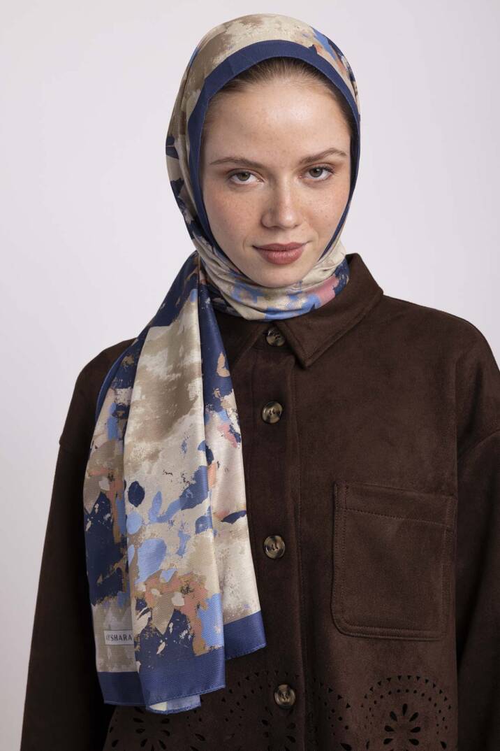 Tomurcuk Koleksiyonu - Safir Tomurcuğu Tek Taraf Şal - 2