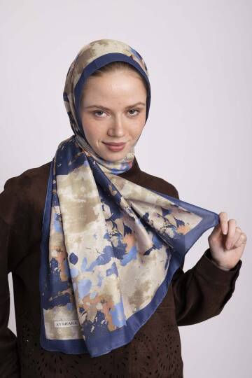 Tomurcuk Koleksiyonu - Safir Tomurcuğu Tek Taraf Şal - 5