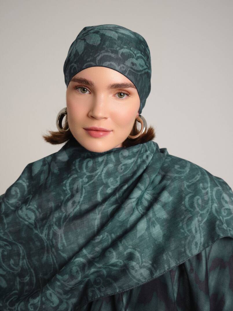 Yalaz Koleksiyonu - Firuze Gölge Çift Taraf Şal - 1