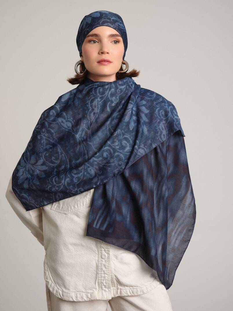 Yalaz Koleksiyonu - Gece Notası Çift Taraf Şal - 3