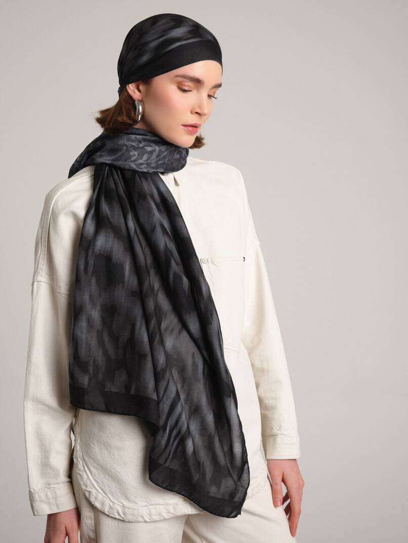 Yalaz Koleksiyonu - Kara Akis Çift Taraf Şal - 1