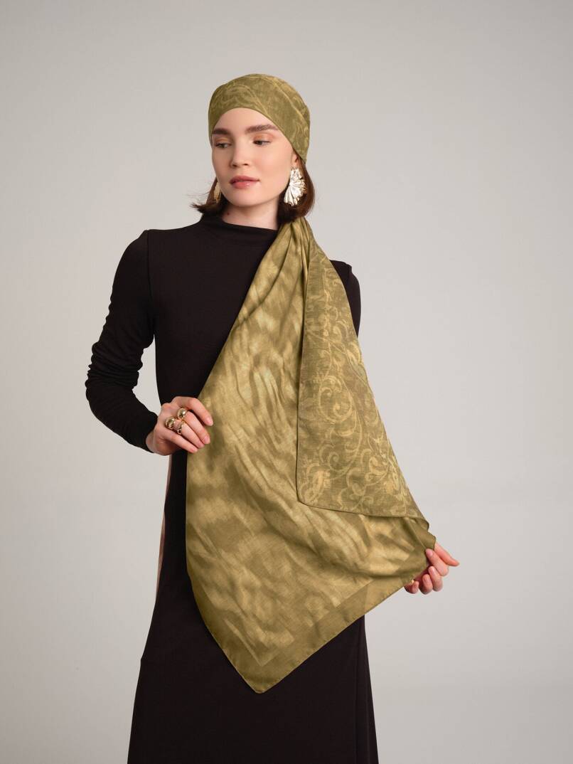 Yalaz Koleksiyonu - Kehribar Tozu Çift Taraf Şal - 1